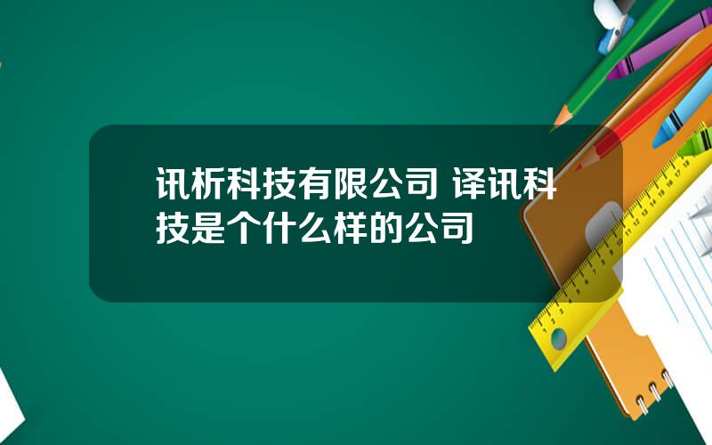 讯析科技有限公司 译讯科技是个什么样的公司